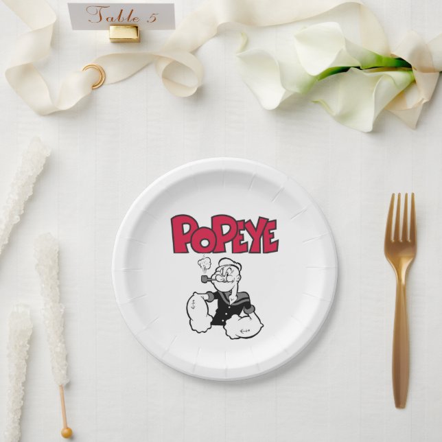 Plato De Papel Placa de papel de popeye (Boda)