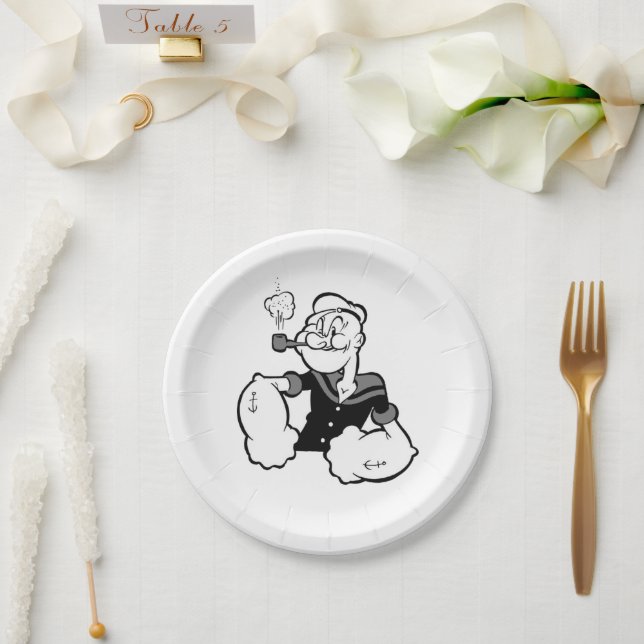 Plato De Papel Placa de papel de popeye (Boda)