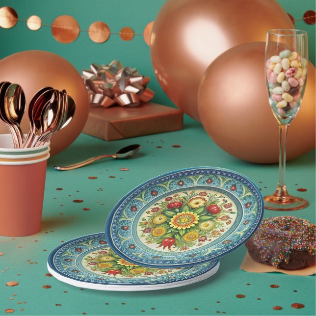 Plato De Papel Placa de papel de porcelana de los antiguos herman (Multi)