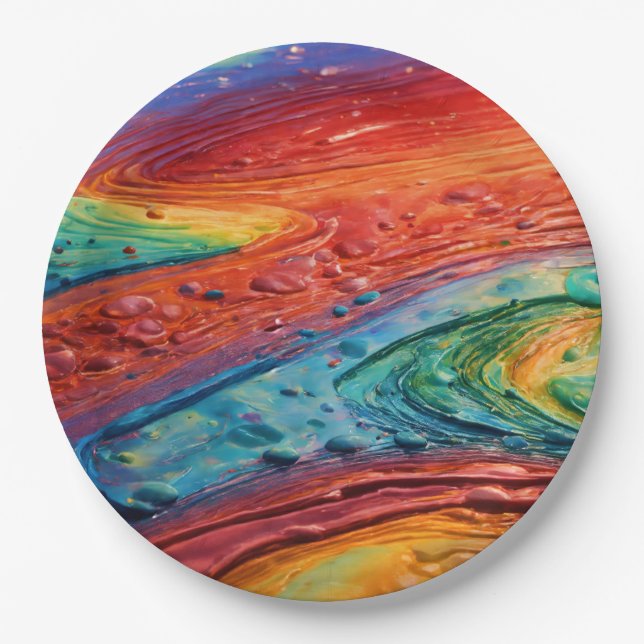 PLATO DE PAPEL PLACA DE PAPEL DE RAINBOW (Anverso)