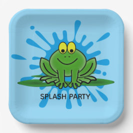 Plato De Papel Placa de papel de rana verde suave