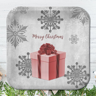 Plato De Papel Placa de papel de regalo para Navidades rojos
