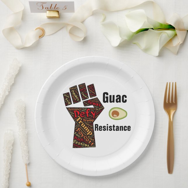 Plato De Papel Placa de papel de resistencia de Guac (Boda)