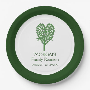 Plato De Papel Placa de papel de reunión de la familia Green Hea