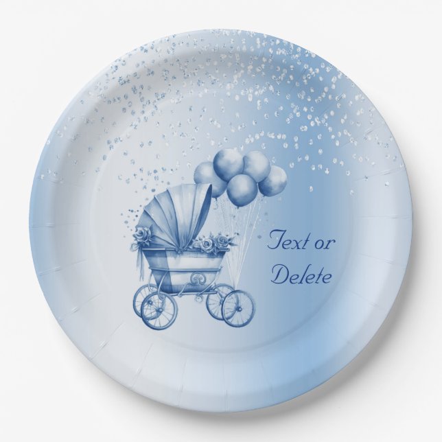 Plato De Papel Placa de papel de rodillo azul (Anverso)