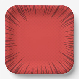 Plato De Papel Placa de papel de rueda roja
