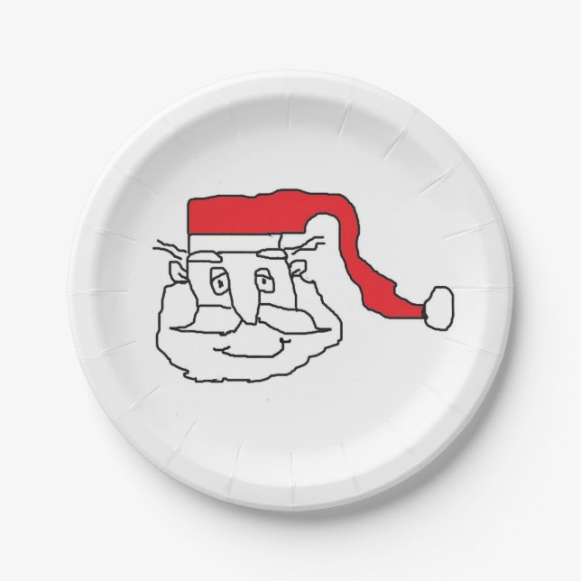 Plato De Papel Placa de papel de Santa Claus (Anverso)
