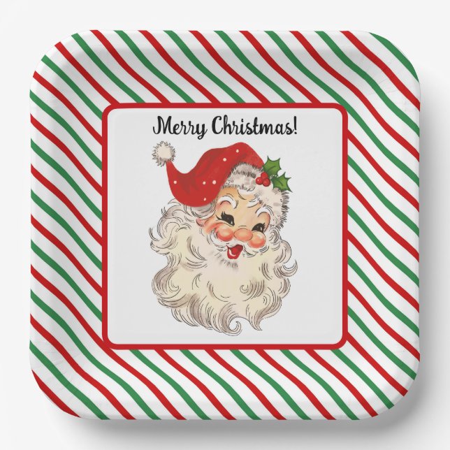 Plato De Papel Placa de papel de Santa Claus (Anverso)