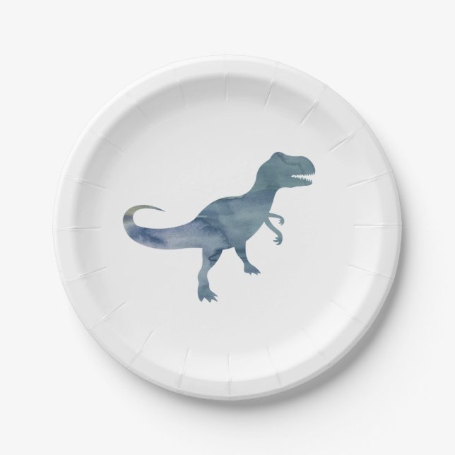 Plato De Papel Placa de papel de silhouette Trex de dinosaurios a (Anverso)