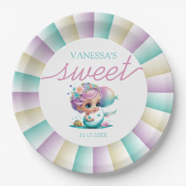 Plato De Papel Placa de papel de sirena para bebés