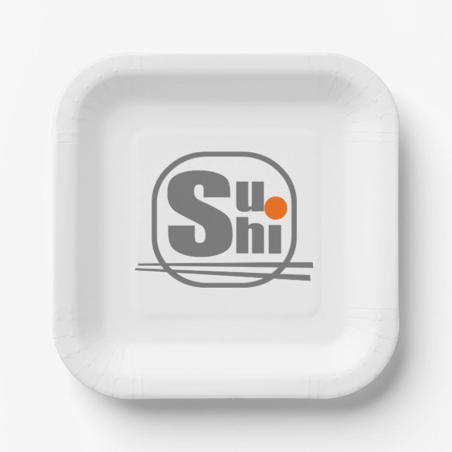 Plato De Papel Placa de papel de sushi (Anverso)