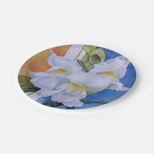 PLATO DE PAPEL PLACA DE PAPEL DE TRES SNAPDRAGONES BLANCOS