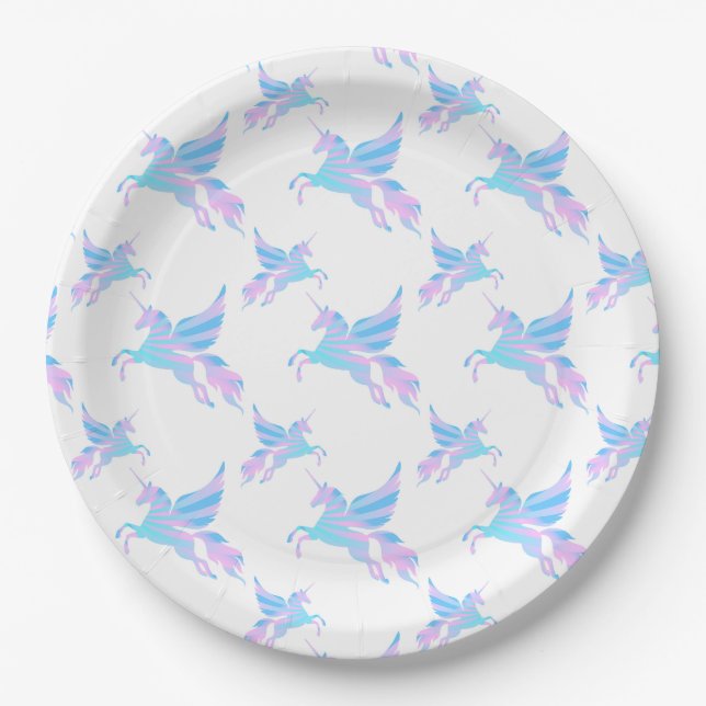 Plato De Papel Placa de papel de unicornio (Anverso)