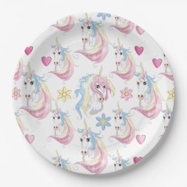 Plato De Papel Placa de papel de unicornio