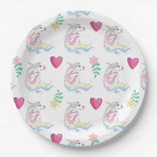 Plato De Papel Placa de papel de unicornio