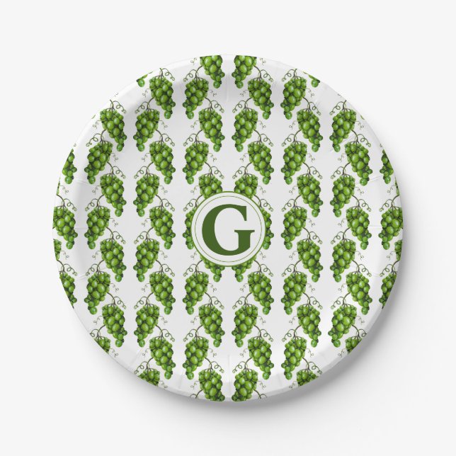 Plato De Papel Placa de papel de uvas verdes (Anverso)