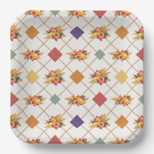 Plato De Papel Placa de papel de vacaciones de Acción de Gracias