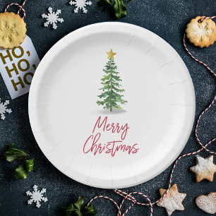 Plato De Papel Placa de papel de vacaciones de Navidades de árbol
