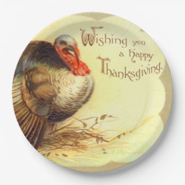 Plato De Papel Placa de papel de vacaciones de pavo de los tiempo