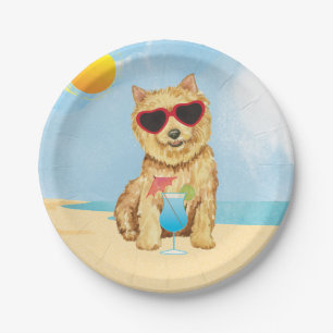 Plato De Papel Placa de papel de verano de Norwich Terrier