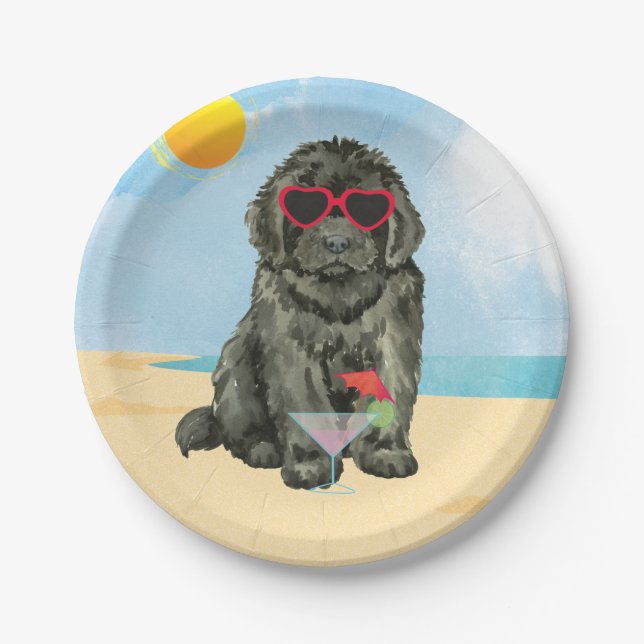 Plato De Papel Placa de papel de verano en Terranova (Anverso)