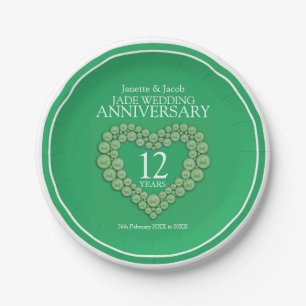 Plato De Papel placa de papel del 12mo del jade de boda corazón