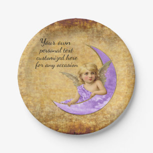 Plato De Papel Placa de papel del ángel espiritual de la lavanda