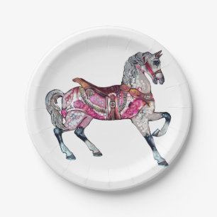 Plato De Papel Placa de papel del carrusel del caballo