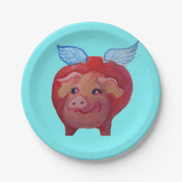 Plato De Papel placa de papel del cerdo del vuelo