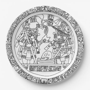 Plato De Papel Placa de papel del círculo maya