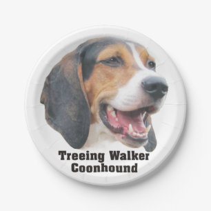 Plato De Papel Placa de papel del Coonhound del caminante de