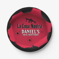 Placa de papel del cumpleaños del gángster