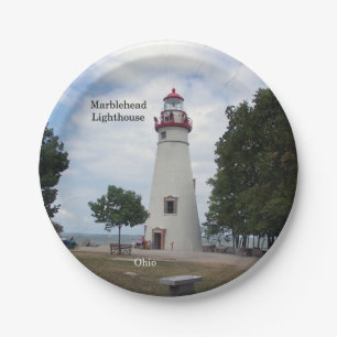 Plato De Papel Placa de papel del faro de Marblehead
