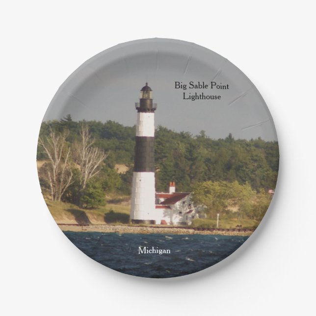 Plato De Papel Placa de papel del faro del punto de inflexión del (Anverso)