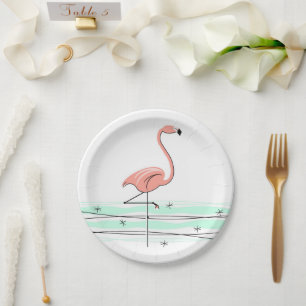 Plato De Papel Placa de papel del océano Flamingo