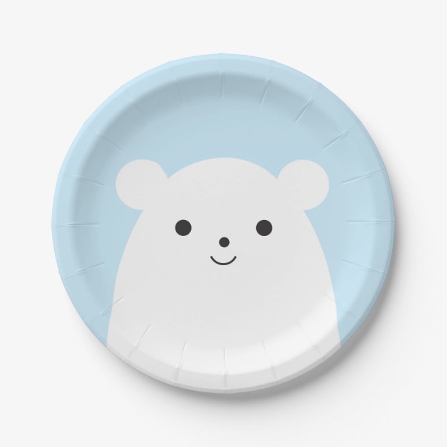Plato De Papel Placa de papel del oso polar del Peekaboo (Anverso)