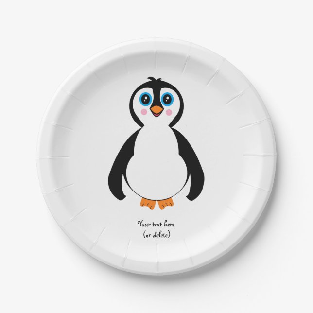 Plato De Papel Placa de papel del pingüino (Anverso)