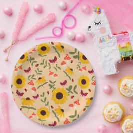 Plato De Papel Placa de papel del Sunflower Garden