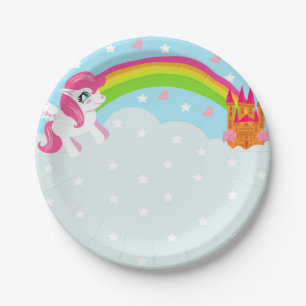 Plato De Papel placa de papel del unicornio lindo
