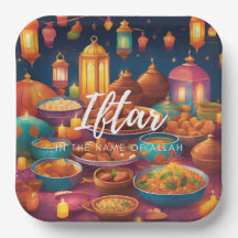 Placa de papel desechable Iftar