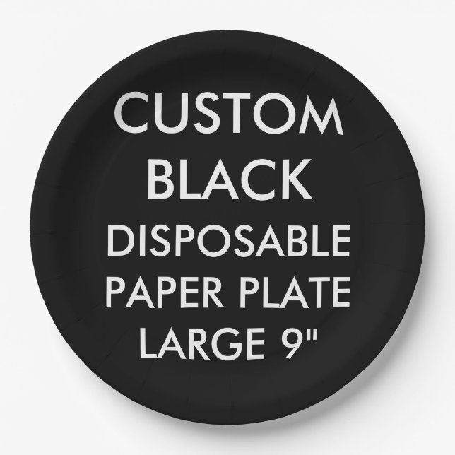Plato De Papel Placa de papel disponible negra personalizada (Anverso)