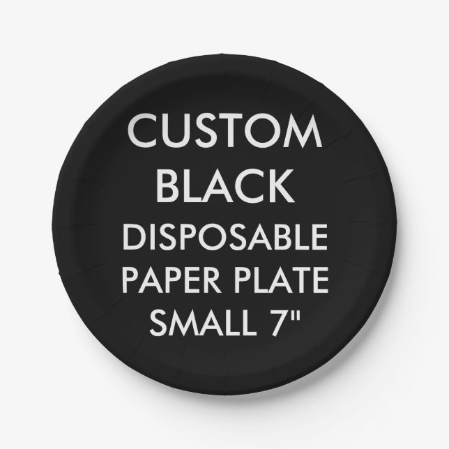 Plato De Papel Placa de papel disponible negra personalizada (Anverso)