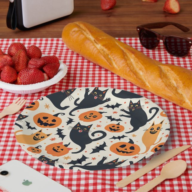 Plato De Papel Placa de papel divertida de Halloween (Picnic)