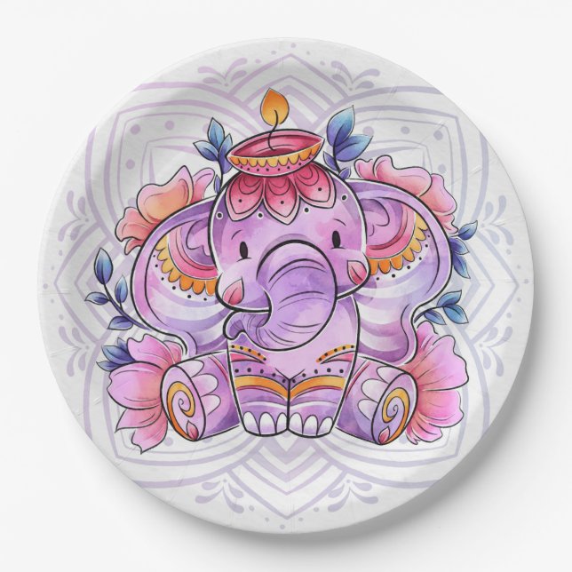 Plato De Papel Placa de papel Diwali (Anverso)