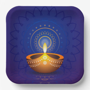 Plato De Papel Placa de papel Diwali Diya