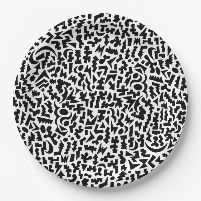 Plato De Papel Placa de papel Doodles (Anverso)