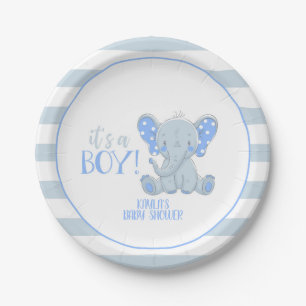 Plato De Papel Placa de papel elefante - es un niño - Personaliza