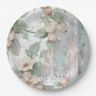 Plato De Papel Placa de papel elegante lamentable floral y de