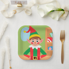Plato De Papel Placa de papel Elf para navidades