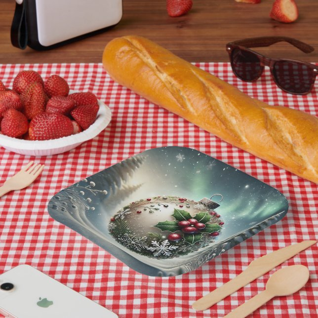 Plato De Papel Placa de papel en baudible para navidades (Picnic)